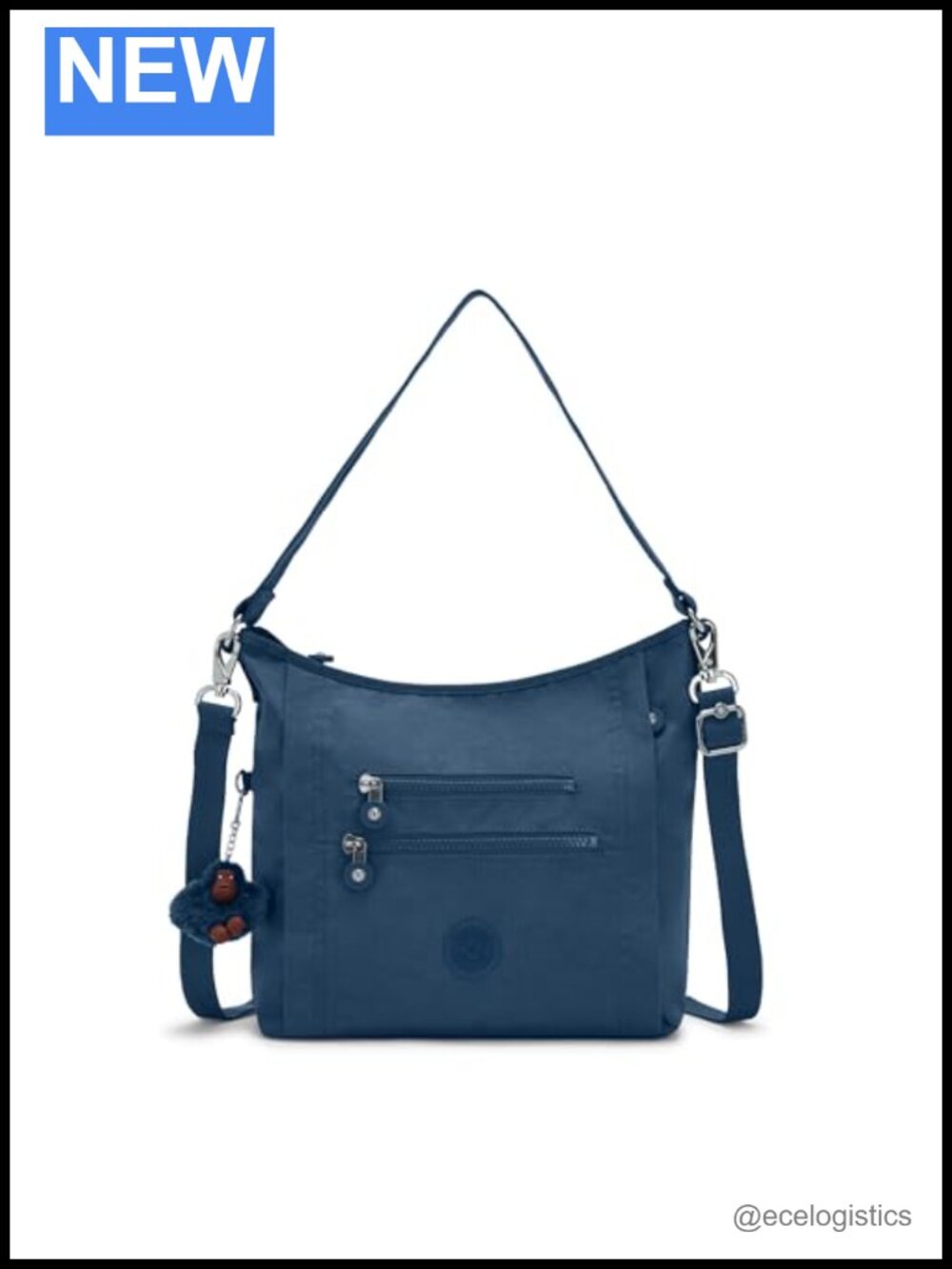 Kipling Womens Belammie Shoulder Bag Nylon Hobo Zipper